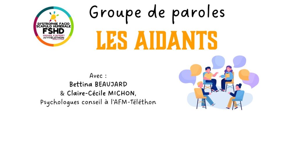 Image de mise en avant pour le groupe de parole organisé par le GI-FSHD dédié aux aidants de malades atteints de myopathie FSHD