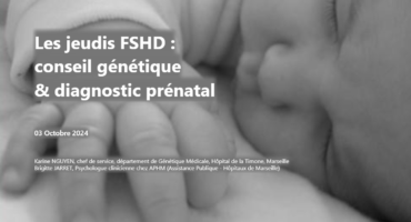 Les jeudis FSHD : conseil génétique & diagnostic prénatal - image de l'invitation avec une photo de bébé